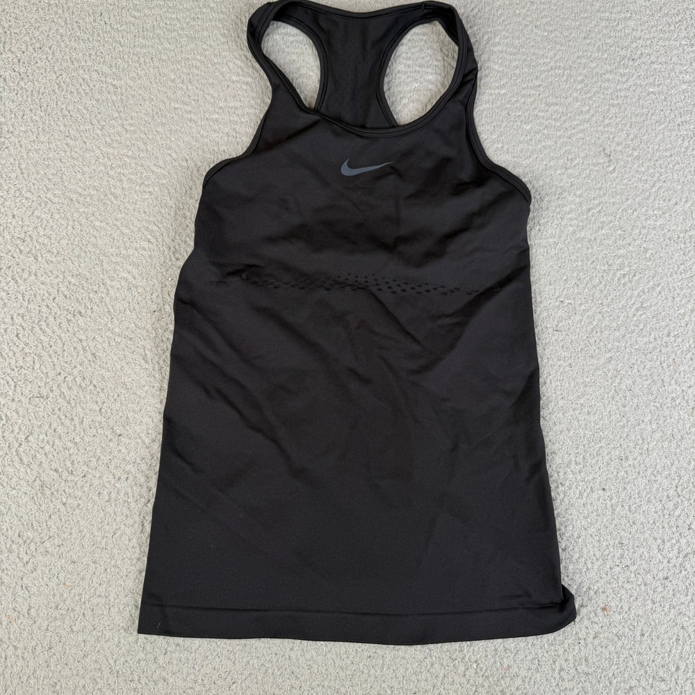 Nike Tank Top Womens M Black Dri-FIT Racerback Perforated Athletic Activewear